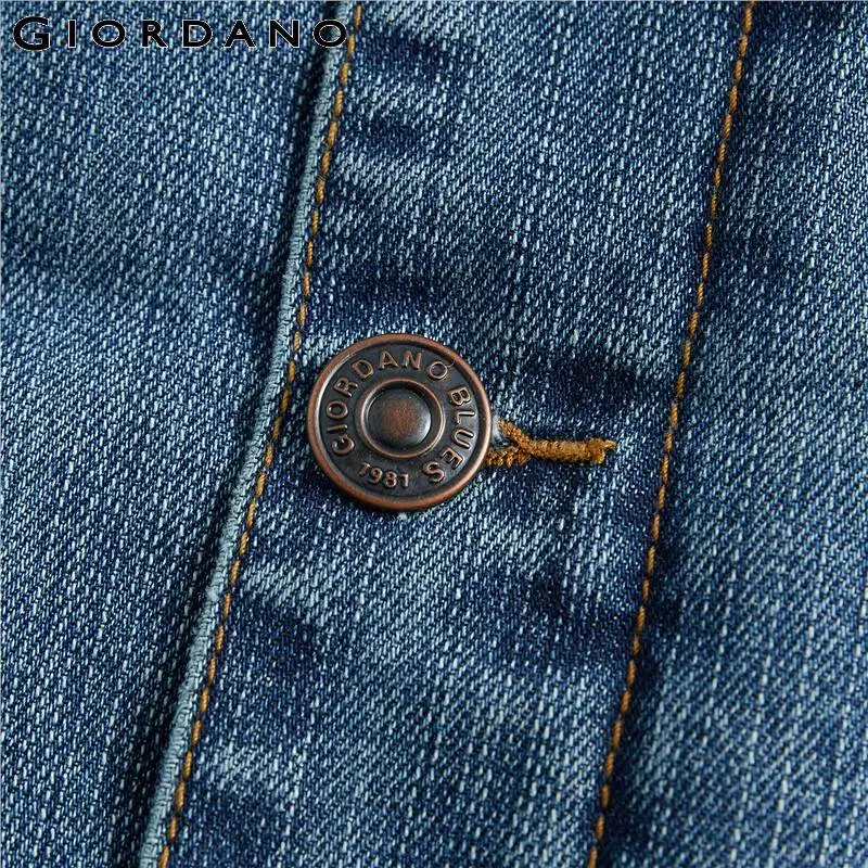 Giordano мужские куртки карго с длинным рукавом легкие джинсовые отложной воротник