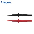 Cleqee P5008 2 шт. тестовые Щупы для мультиметра изоляция неразрушительная игла для пирсинга краснаячерная