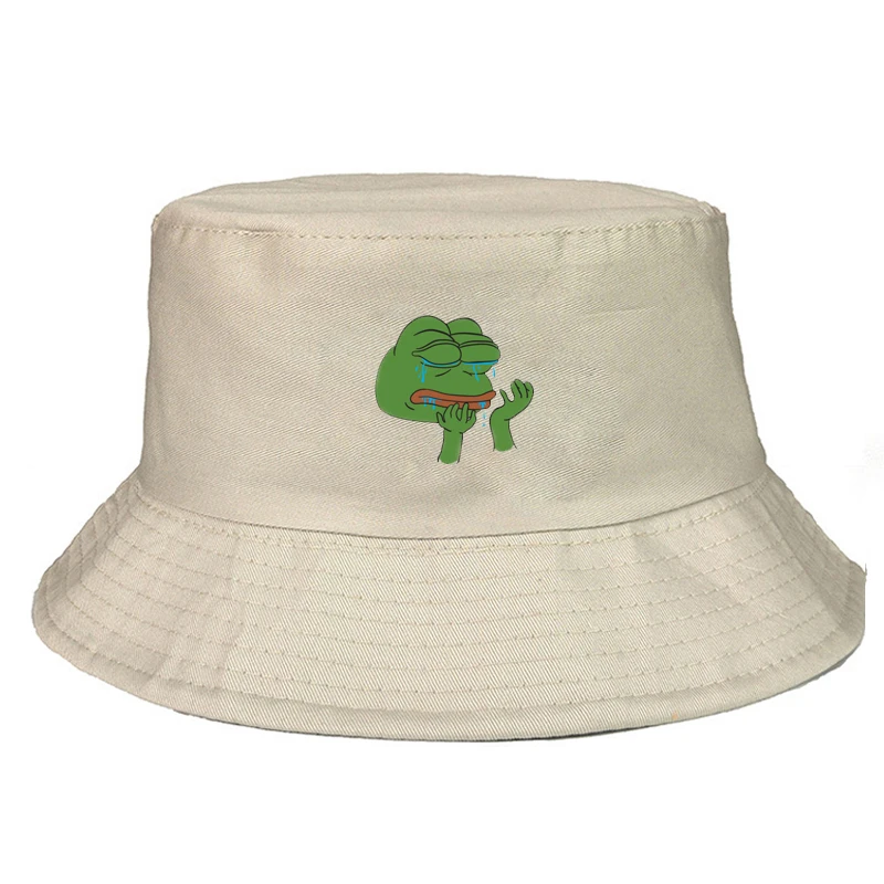 

Panama Bucket Hat Men Women Sad Frog print summer Hat Hip Hop Fishing Fisherman Hat FOR BOY GIRLS