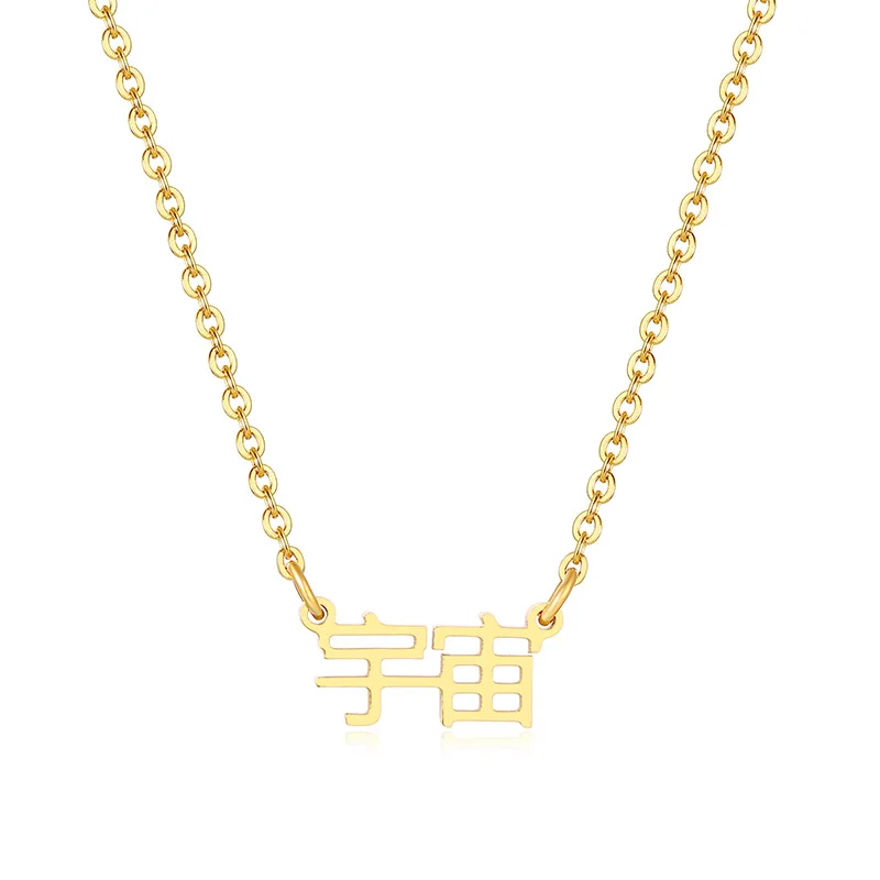 Colgante de acero inoxidable con letras bts doradas, collar europeo y americano de lujo ligero y personalizado, 2022