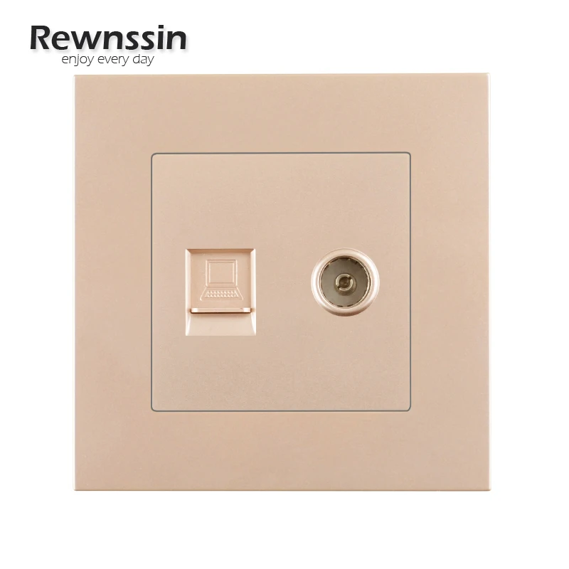 Розетка с двумя гнездами для подключения к Интернету гнездо передачи данных и ТВ