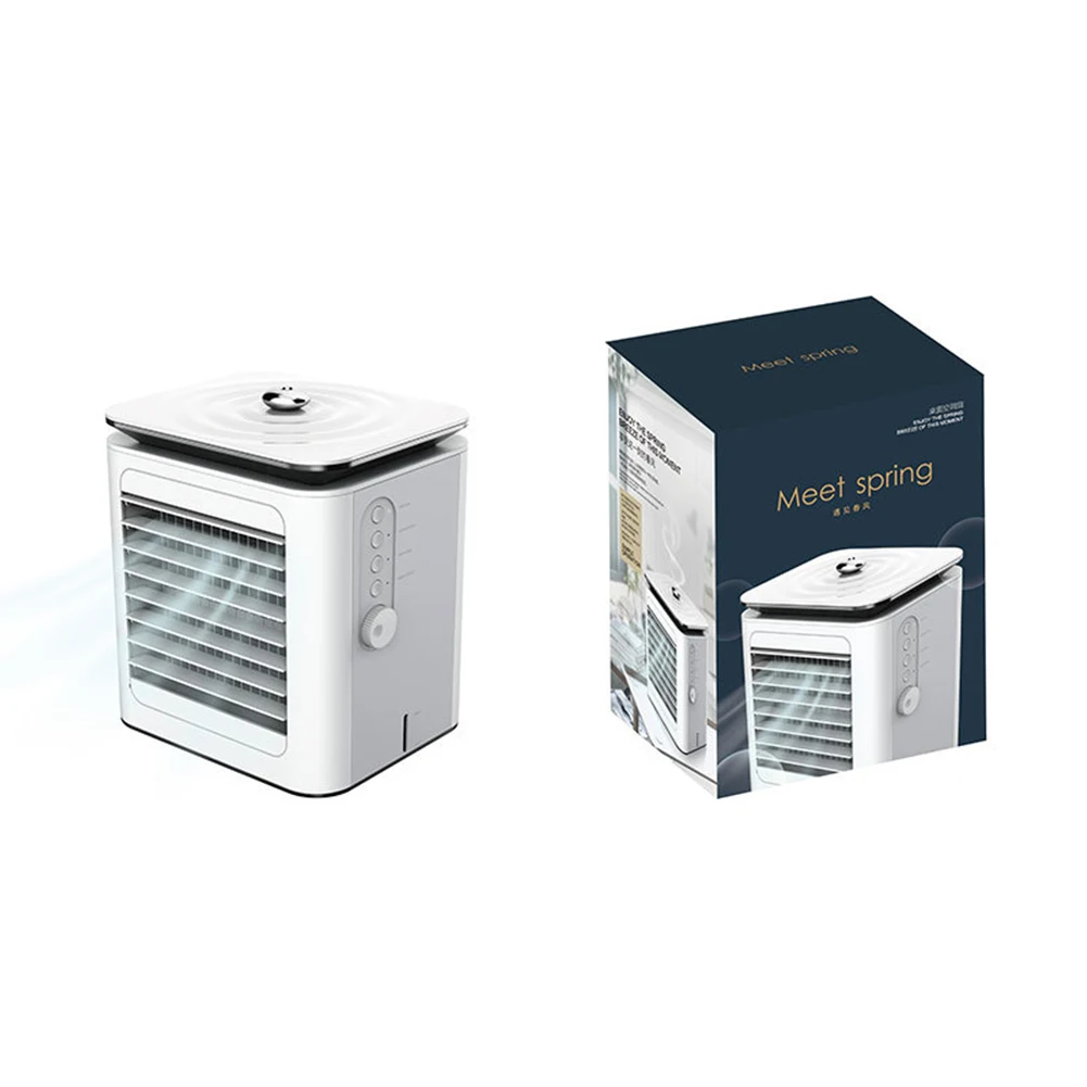 

Portable Air Cooler Fan Mini USB 4 Speeds Air Conditioner Evaporative Cooler Adjustable Desk Cooling Humidifier for Home Office