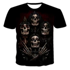 2021 Новая Летняя мужская футболка черного цвета с рисунком черепа 3D Печать рубашка свободная ужас из дышащего материала в стиле Харадзюку; Повседневные футболки 100-5Xl