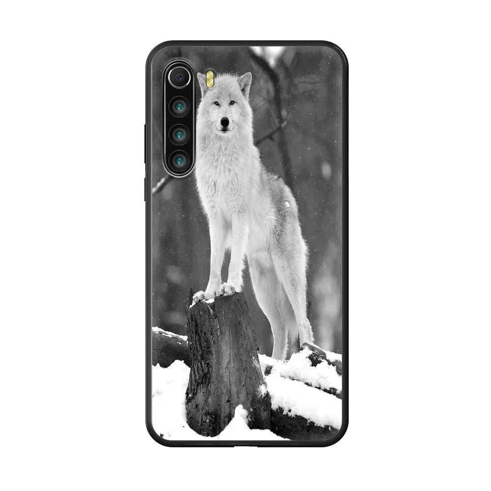 

The Howling Wolf Phone case For Xiaomi Redmi Note 8T 8 9 7 7A 8 8A 4 5 9S Pro black cell cover painting prime luxury cover art