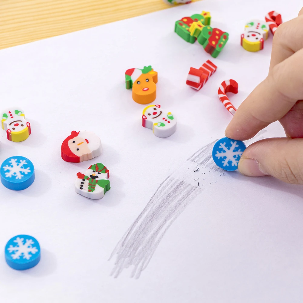 12balls/pack Ornament Colorful School Kids New Year Mini Children Gift Cartoon Ball Small Students Stationery Christmas Eraser | Дом и сад