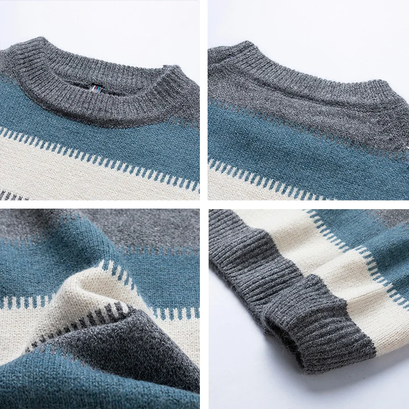 

SingleRoad Oversized Mens Knitted Sweater Men 2020 Pullover Striped Sweaters Hip Hop Harajuku Korean Casual Black Sweater Men