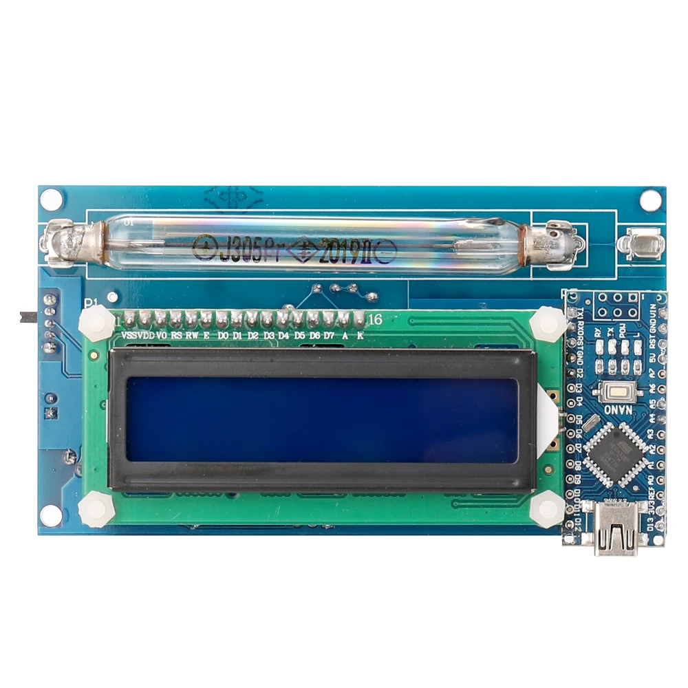 

New Fine Quality Nuclear Radiation Detector Assembled DIY Geiger Counter Kit Module with LCD Display with sound and light alarm