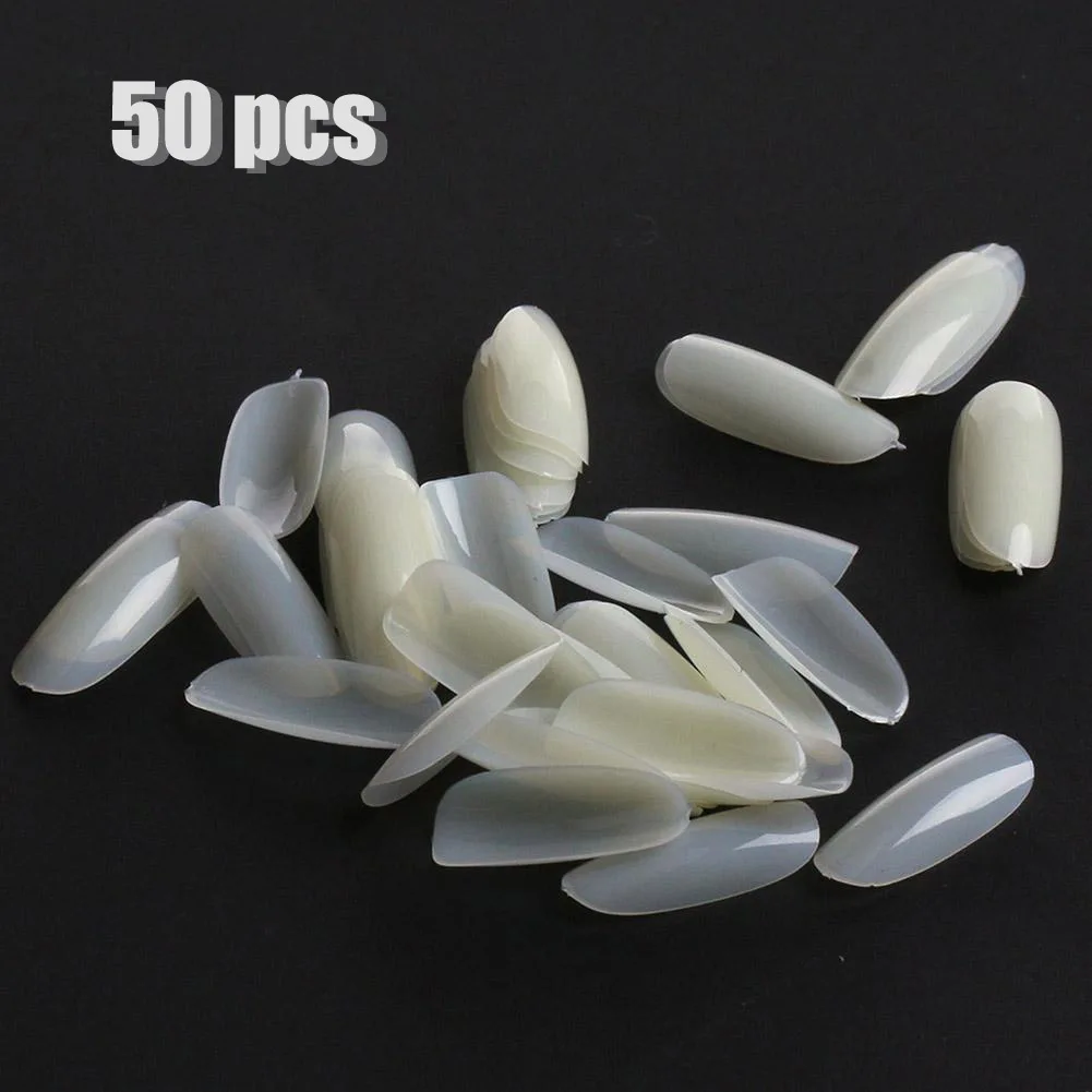 50 шт./упак. накладные ногти естественный белый ультра тонкий советы круглый
