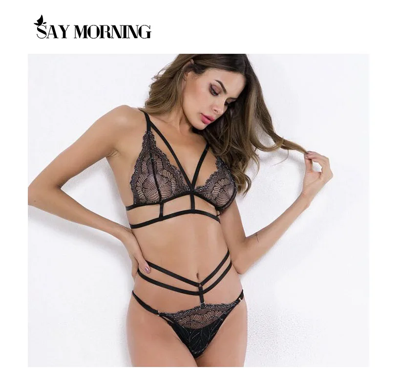 Женское кружевное Прозрачное нижнее белье с открытой спиной | Женская одежда