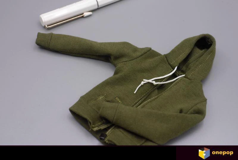 

1:6 onepop Male Green Fashion Slim Casual Hoodie Zipper Coat Fit 12''Action Body