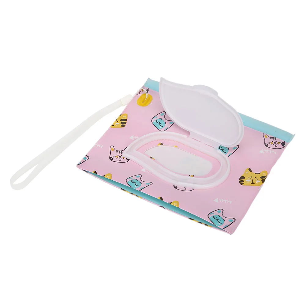 

EVA Eco-Friendly Baby Wipes Carrying Bag Clamshell Cleaning Wet Wipes Box Portable Reusable Snap Strap Container Travel Case