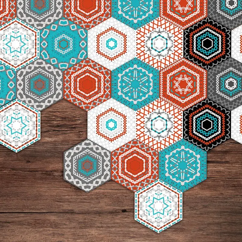 Промо-акция! 10 шт. Шестигранная Марокканская самоклеящаяся Нескользящая плитка