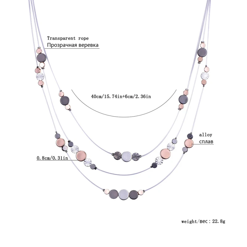 Серебристые черные Золотые бусы круглые звезды подвески многослойные чокеры