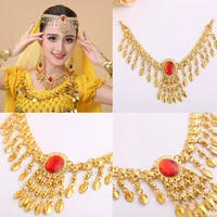dubai bride gold metal headband red stone crystal headband jewelry indian dance folk style party haiwear jewelry