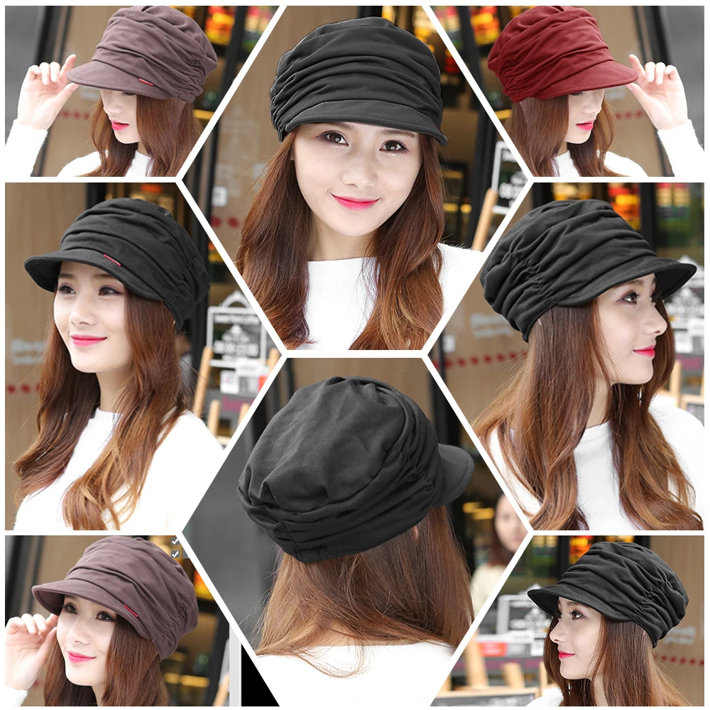 Шапка для кабинета зимняя женская Шапка-бини с драпировкой и слоями козырька