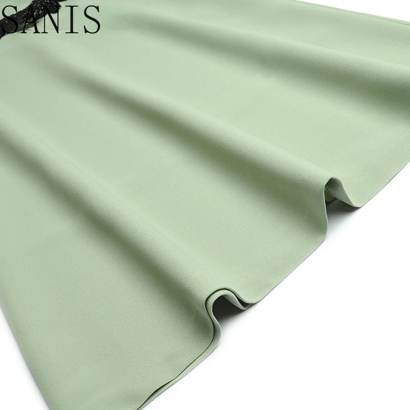

Sanis Fashion Designer dress Summer Women's Dress Butterfly Sleeve Beading Slim Elegant Dresses