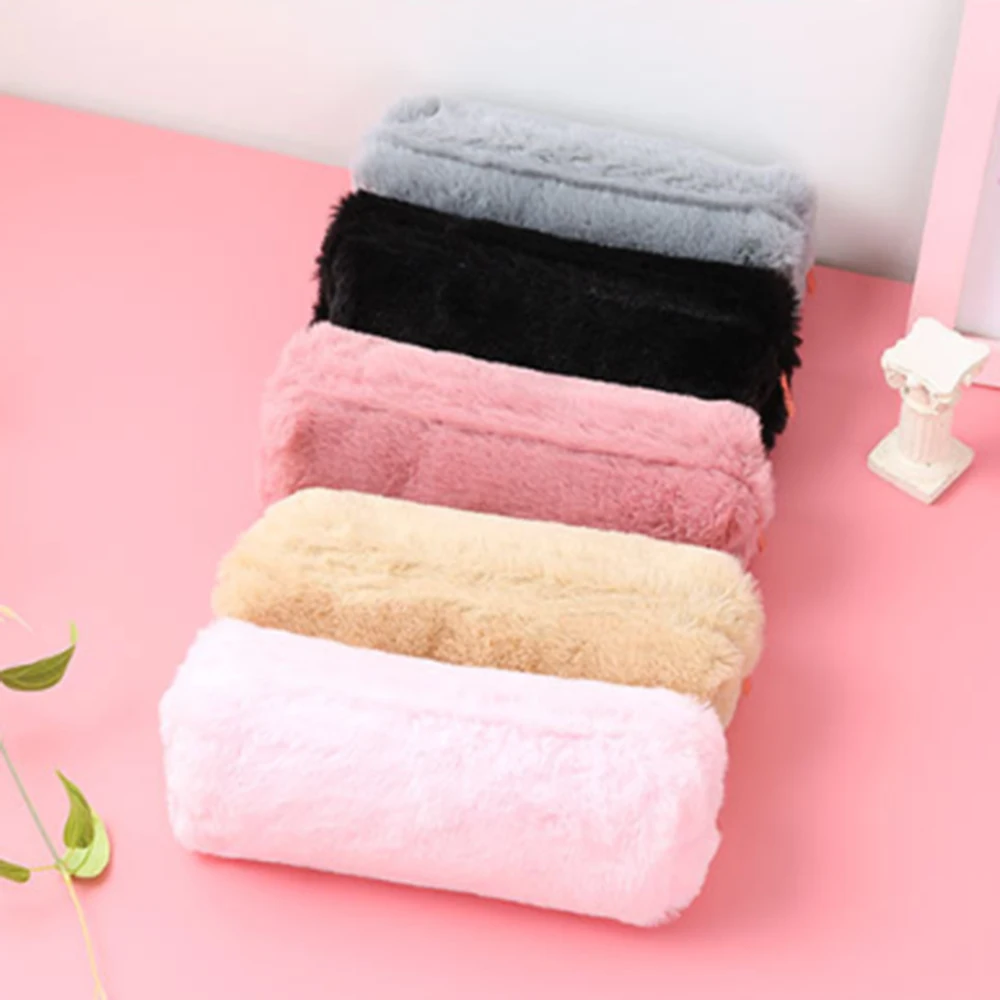 

Plush Octagonal Pencil Bag Stationery Pencil case School Supplies Simple Pocket Plush Pencil Case