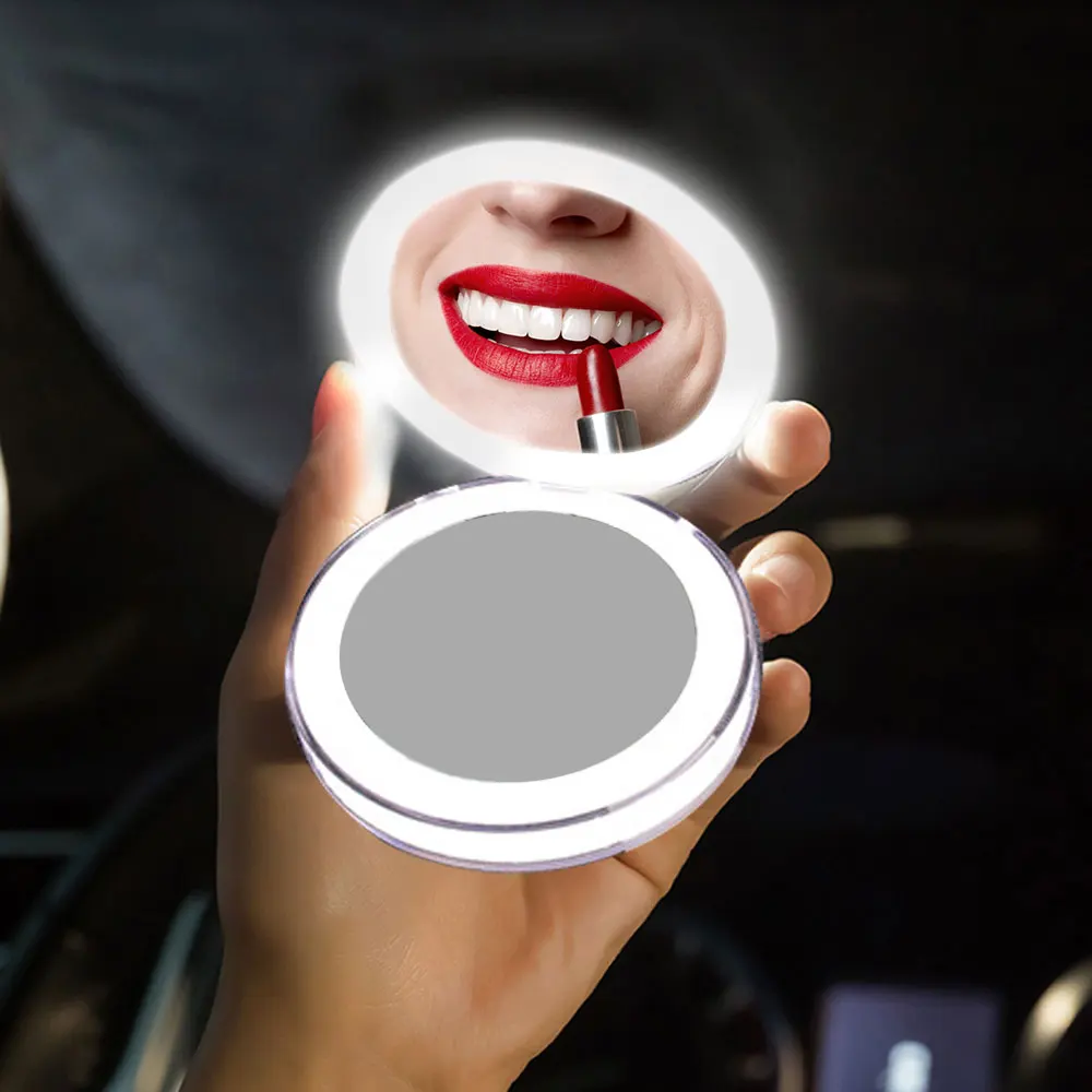 

Led Makeup Mirror Vanity Lights Touch Screen 180 Degree Rotation Table Countertop Cosmetics Bathroom Hand HD Mirror Dropshipping