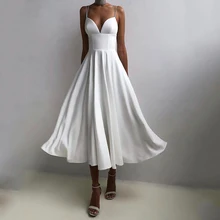 Vestido De noche blanco con tirantes finos sin tirantes, sin mangas, plisado, con cremallera, para verano, 2022 Robe De Soirée Femme Vestido De Noiva вечернее платье (2)
