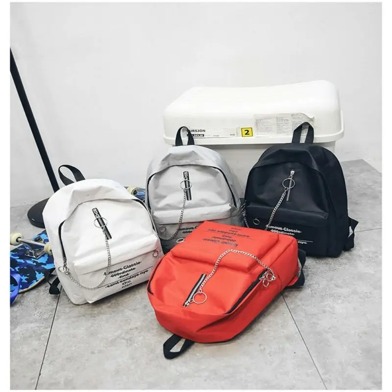 Модная женская мужская холщовая школьная сумка для девочек рюкзак цепочки букв