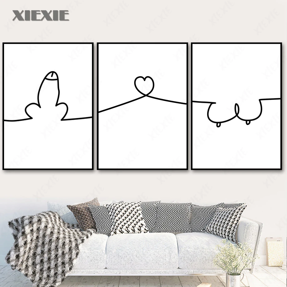 

Sexy Body Art Curve Line Love Adult Wall Art Canvas Painting Nordic Posters and Prints Decoration Pictures for Living Room Decor