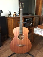 free shipping ooo guitar 15sm full solid mahogany wood acoustic guitar customize slot headstock classcial satin acoustic guitar