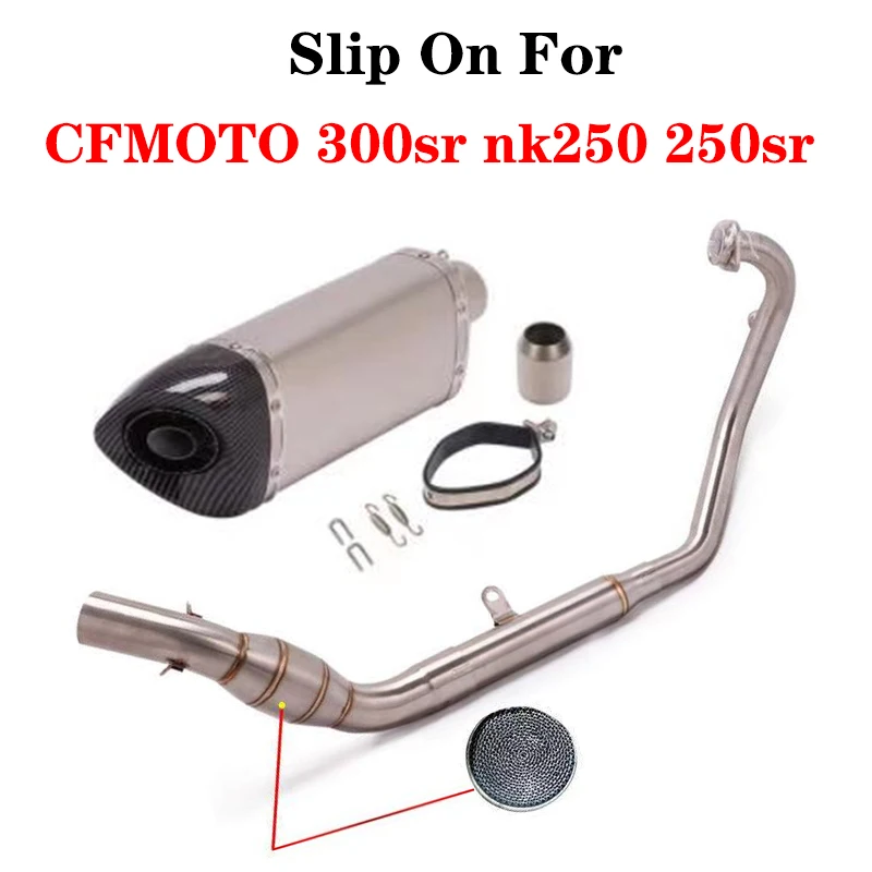 

For CFMOTO 300sr nk250 250sr Motorcycle Akrapovic Exhaust Full System Front Middle Link Pipe Modified Muffler DB Killer