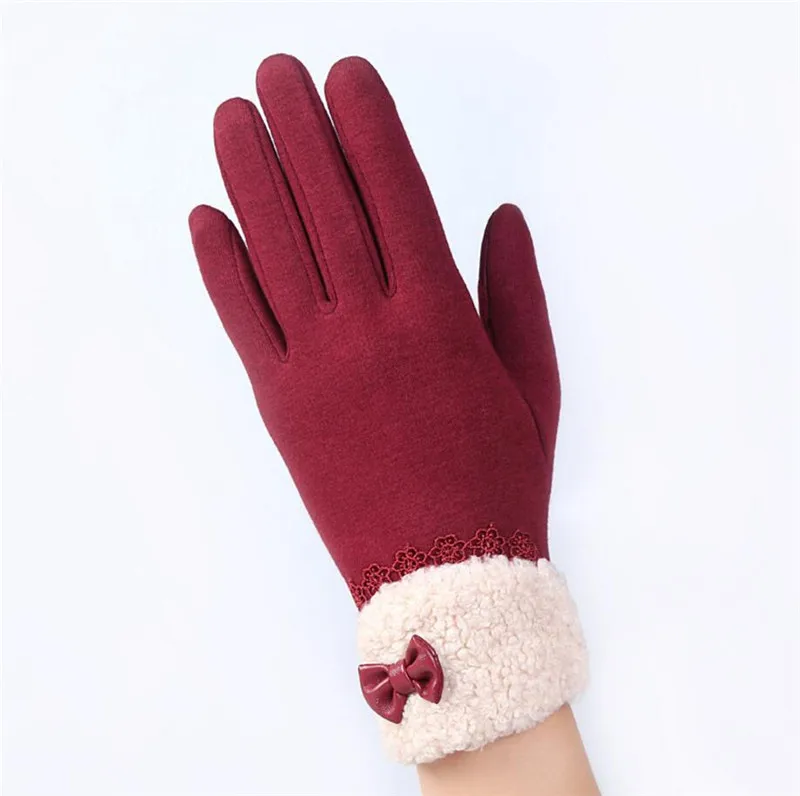 G145 016A Claret VIIANLES/кружевные кашемировые перчатки, женские модные теплые зимние теплые перчатки, лыжные ветрозащитные защита для рук, удобные перчатки - Color: G145 016A Claret