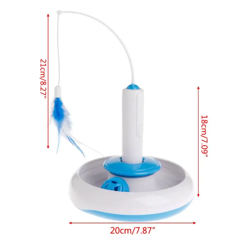 

Cat Teaser 360 Rotation Electric Plate Toys Ball Bell Feather Pet Kitten Dog