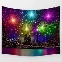 simsant fireworks tapestry city night view wall hanging abstract art tapestry 80x60inches 203 2x152 4cm sige067