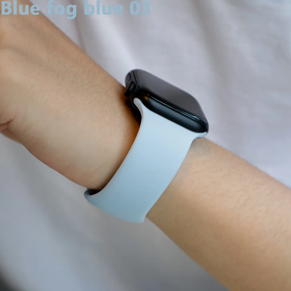 Ремешок для apple watch, ремешок для apple watch 5, 4, 3, iwatch, ремешок 42 мм, 44 мм, 38 мм, 40 мм, браслет Correa, силиконовый ремешок для часов, ремень, аксессуары - Цвет ремешка: Blue fog blue 03
