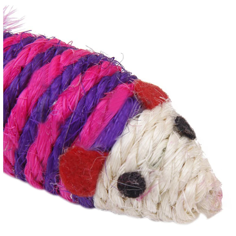 Игрушка вязаная мышь Когтеточка для кошки разноцветные | Дом и сад