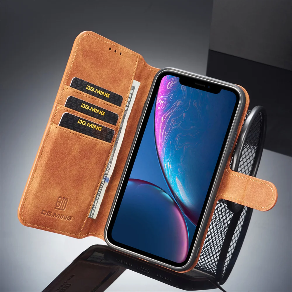 Роскошный Ретро Кожаный чехол для iPhone Xs 11 Pro Max XR X со слотом для карт, флип-чехол для телефона, кошелек, сумка для iPhone 8, 7, 6, 6S Plus, чехол
