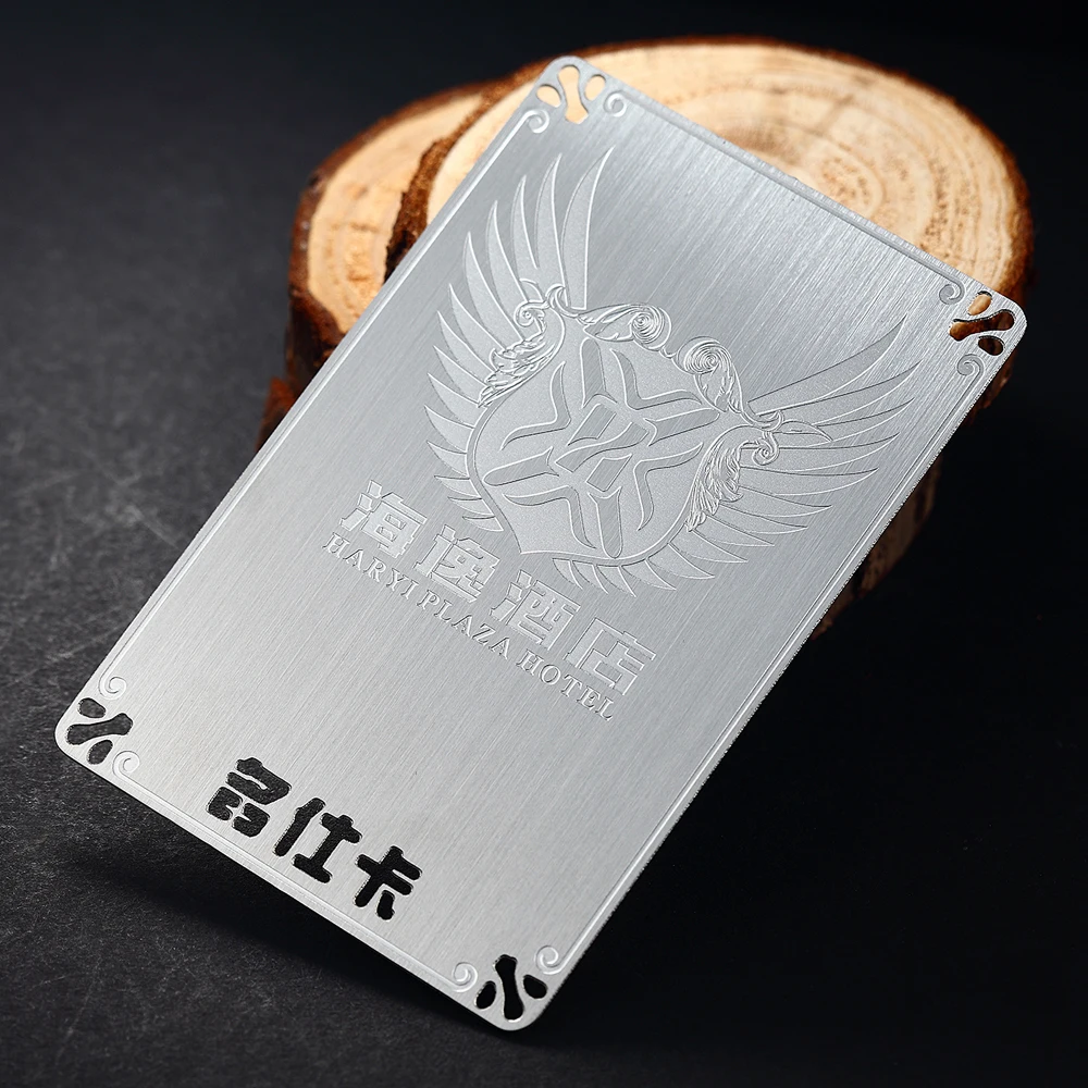 Stainless steel business card metal brushed card custom stainless steel brushed membership card design metal business card