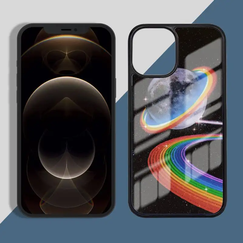 

Cartoon space planet Phone Case PC for iPhone 11 12 pro XS MAX 8 7 6 6S Plus X 5S SE 2020 XR