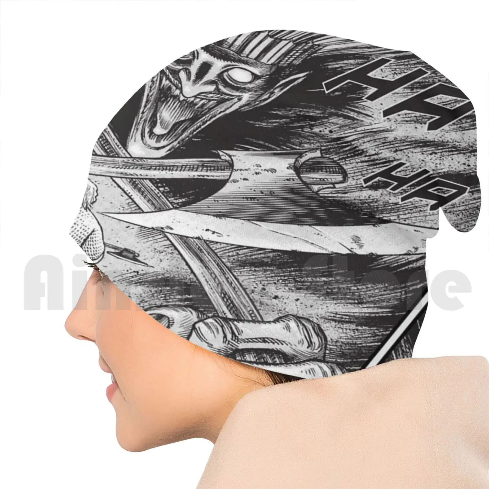 Вязаная Шапка-бини с демоном викингом (Vinland Сага) в стиле хип-хоп | Аксессуары для