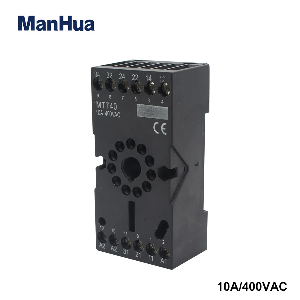 ManHua MT740 релейное основание 400VAC 10A гнездо 4 контакта серии|Реле| |