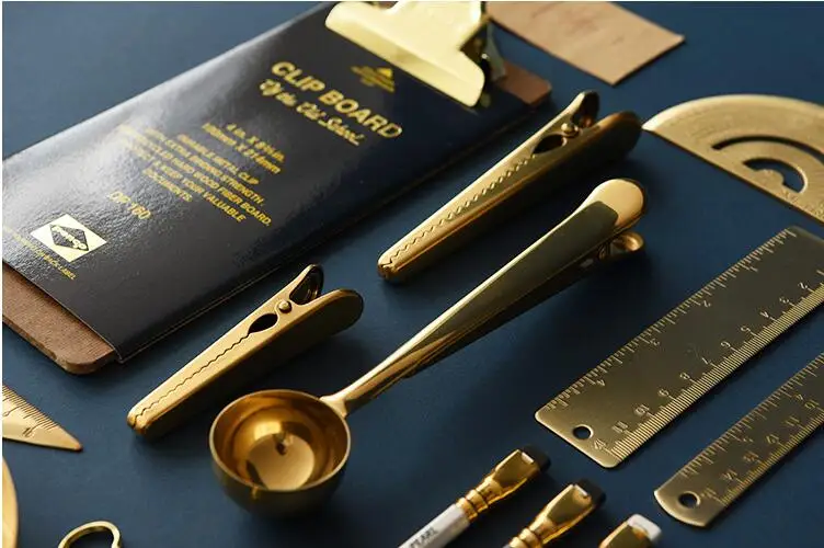 Винтажные латунные зажимы для купюр металлические Пружинные упаковки еды кофе