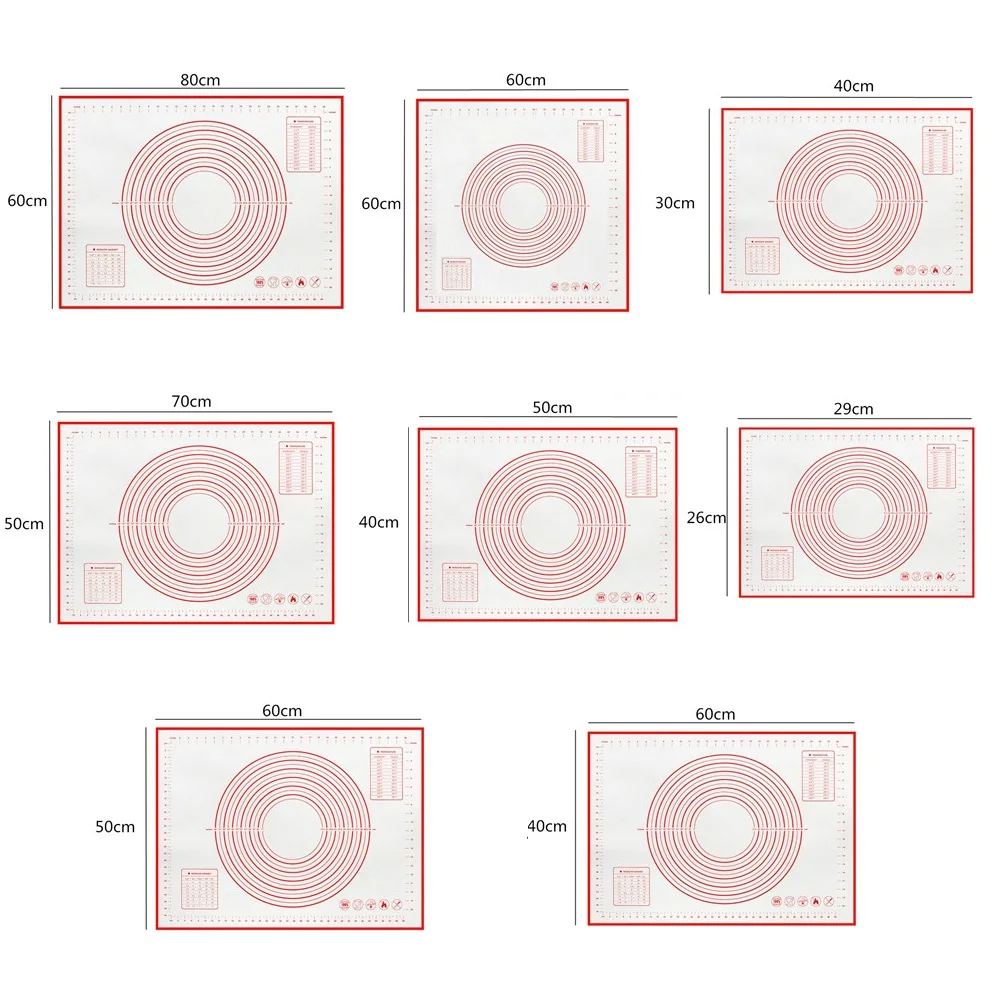 Multi-size Silicone Baking Mat Sheet Extra Large for Rolling Dough Macaroo Pizza Non-Stick Maker Holder Pastry | Дом и сад