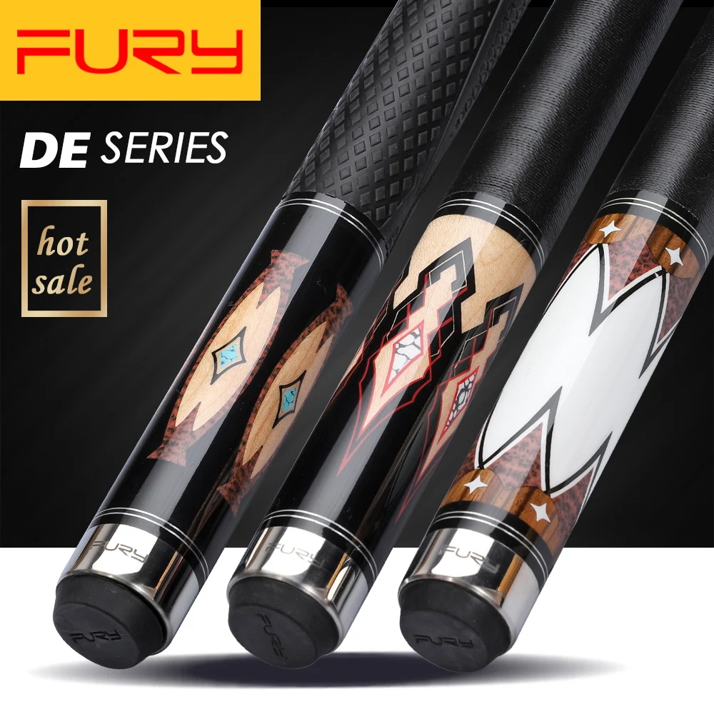 

Fury Billiard Pool Cue DE Series 11.75mm 13mm Tiger Tip 147cm Length Professional Maple Shaft FURY Quick Joint Billiard Stick