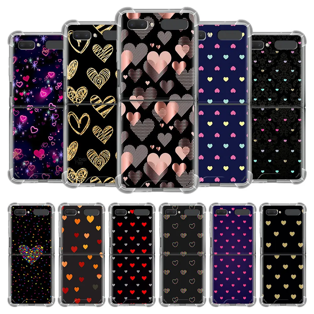 

AirBag Soft Clear Case For Samsung Galaxy Z Flip & Zflip 5G Luxury Anti-Knock Folding Phone Cover Fundas Animal Cute Love Heart