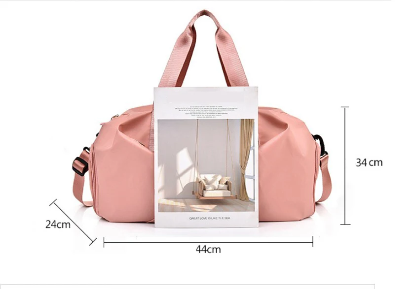 Модные вместительные женские сумки на плечо Женская дорожная сумка розового