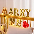 Светильник лампа с украшением в виде букв, светящаяся лампа с питанием от батарейки, лампа с буквами, светильник для украшения на Рождество, свадьбу, день рождения