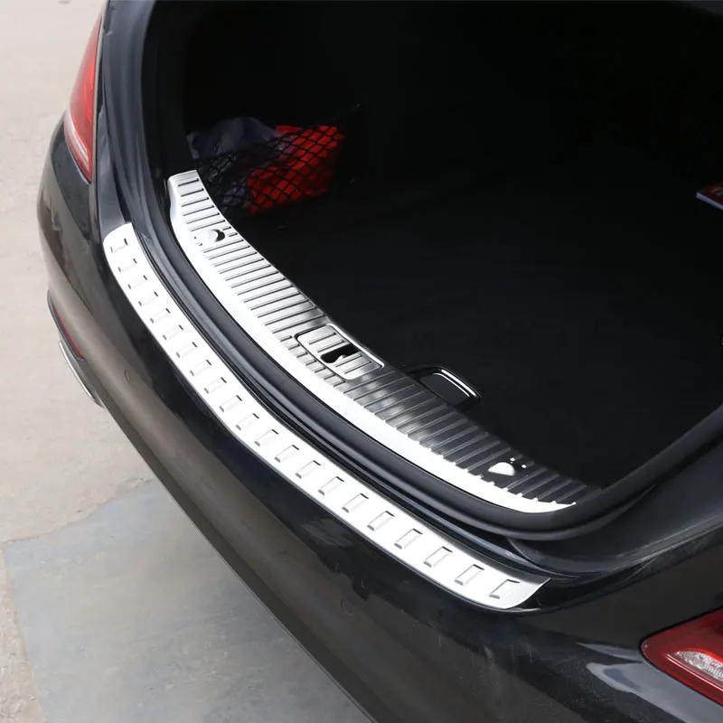 

For Mercedes Benz S Class W222 S320 S400 2014-2017 Stainless Rear Bumper Inner/outside Sill Plate Threshold Protector Cover