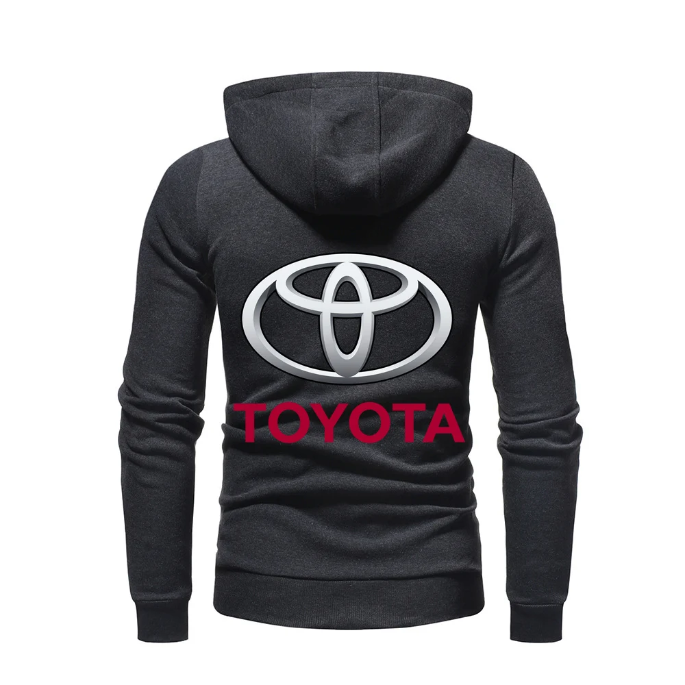 

New Men Autumn Toyota car logo Comfortable Zipper Cotton Warm Hoodies Fitness Sweatshirts Solid Fleece Printing Tops