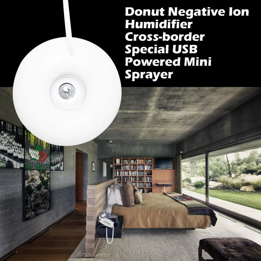

Donut Negative Ion Humidifier Cross-border Special USB Power Supply Mini Sprayer Round Household Air Purifier