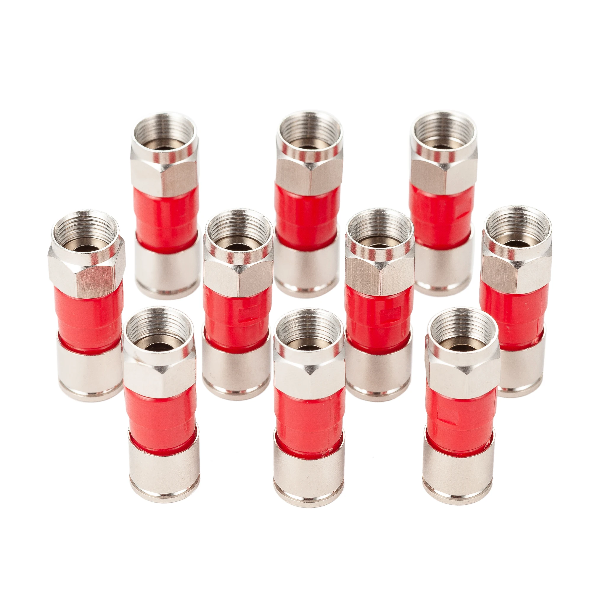 

10pcs RG6 Squeezed F Type Connector For F Cable Antenna Video Adapter