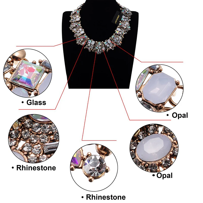 Женский ювелирный комплект из колье и серёг в винтажном стиле|necklace earring|crystals necklaces