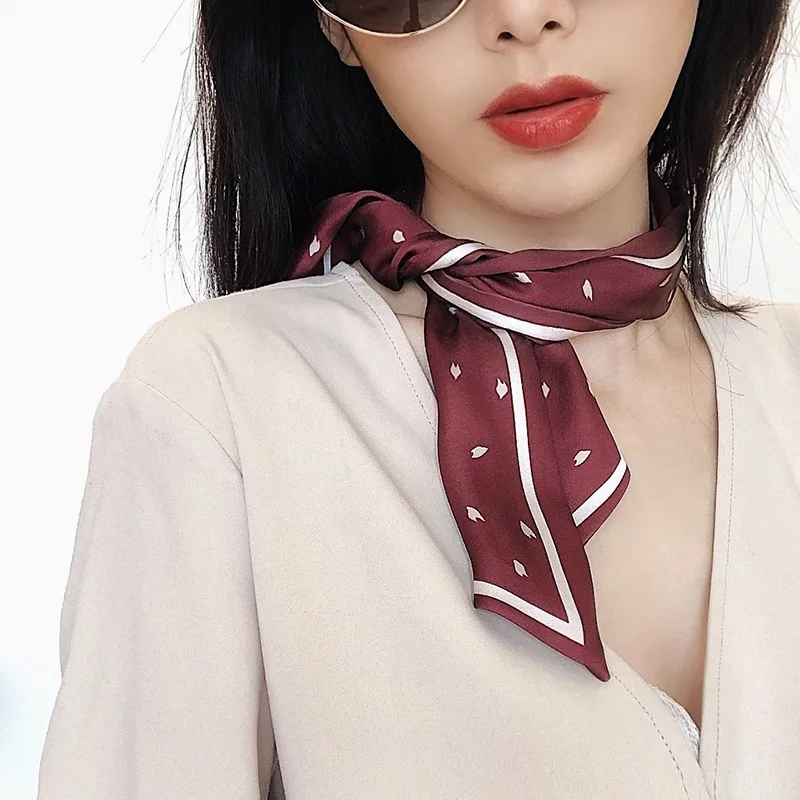 Женский шелковый шарф с пряжкой Яркий Декоративный шифоновый хиджаб в голубую