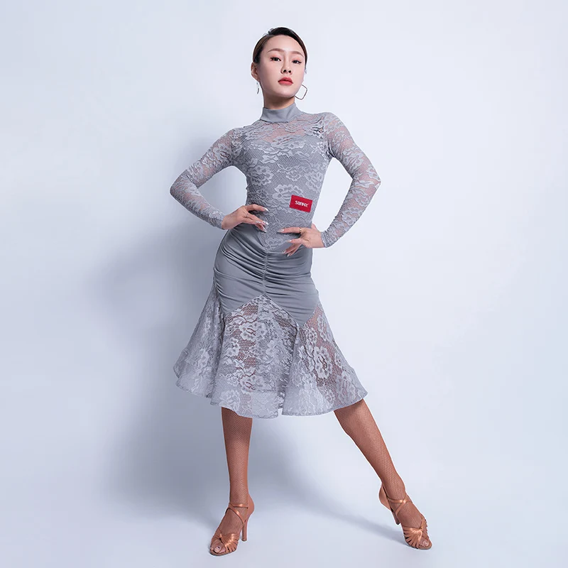 Сексуальное кружевное платье для латинских танцев женское танго сальсы ча самбы